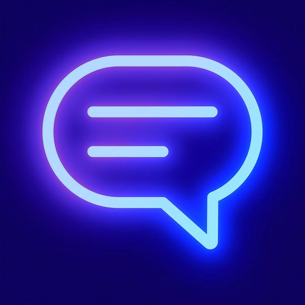 Message social media icon psd in pink neon style Message social media icon psd in pink neon style